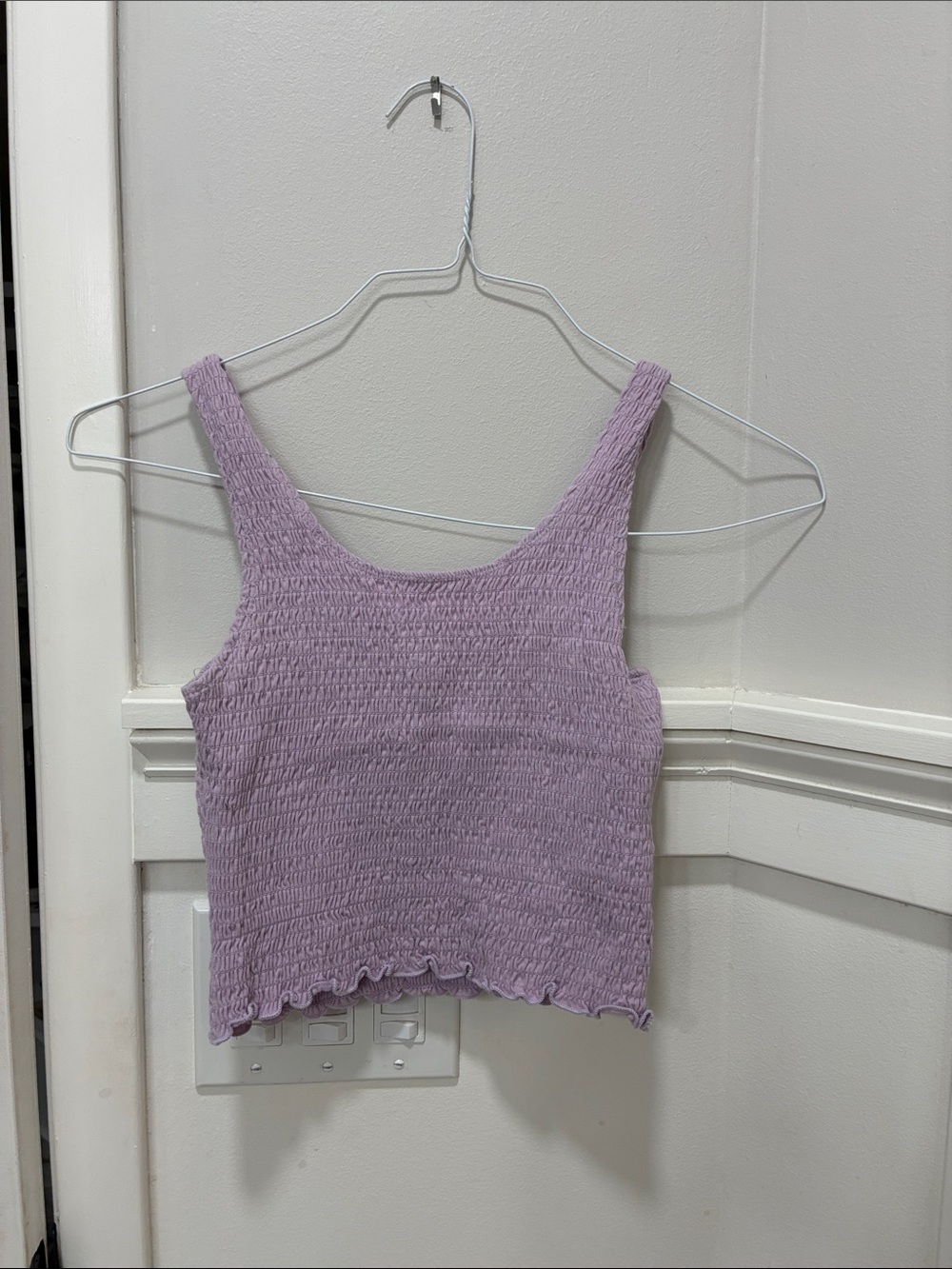 Hollister Lilac Smocked Crop Top